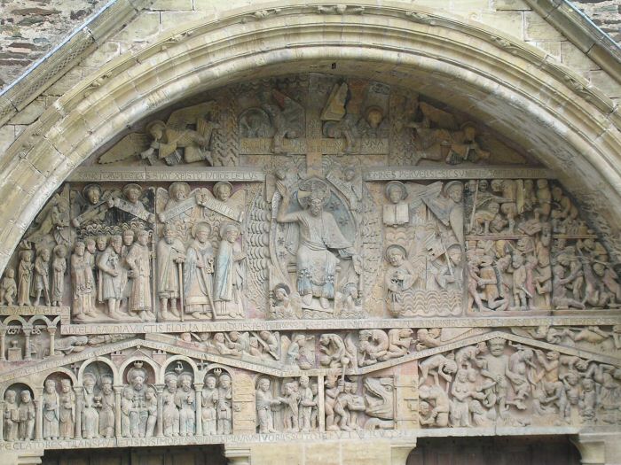 Conques - Romanesque tympanum