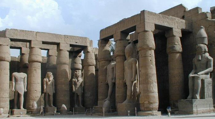 Luxor - Statues of Ramses II between columns