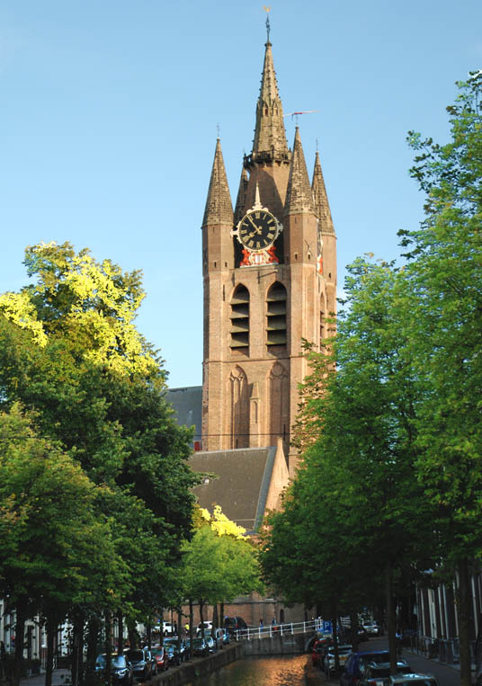 Delft - Oude Kerk (Old Church) and Oude Delft canal